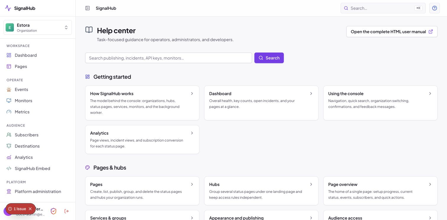 Help center