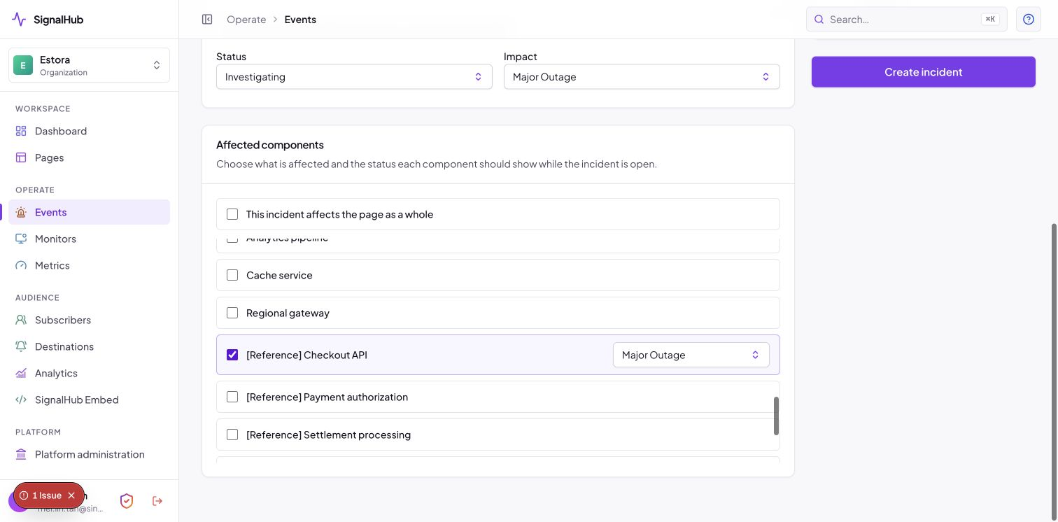 Declare incident form