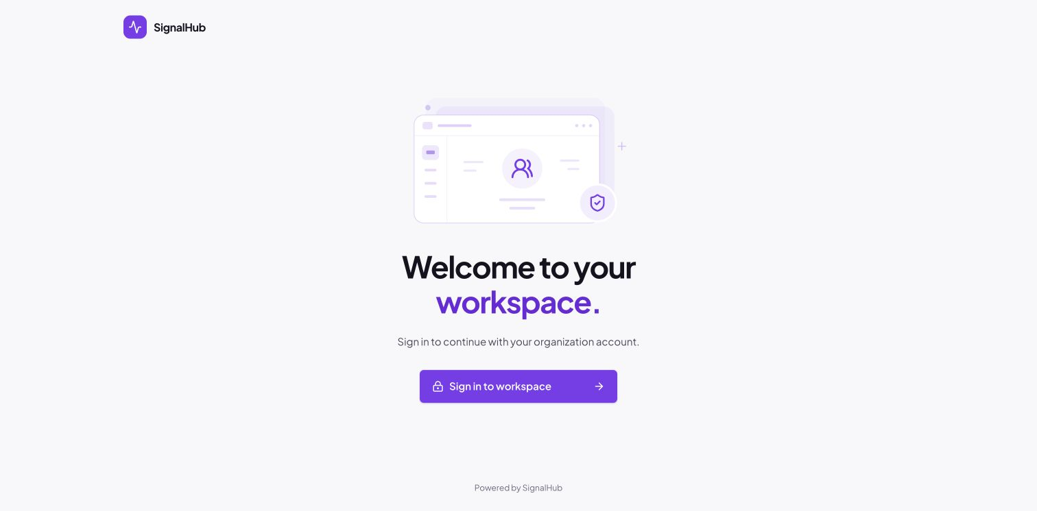 Application workspace welcome