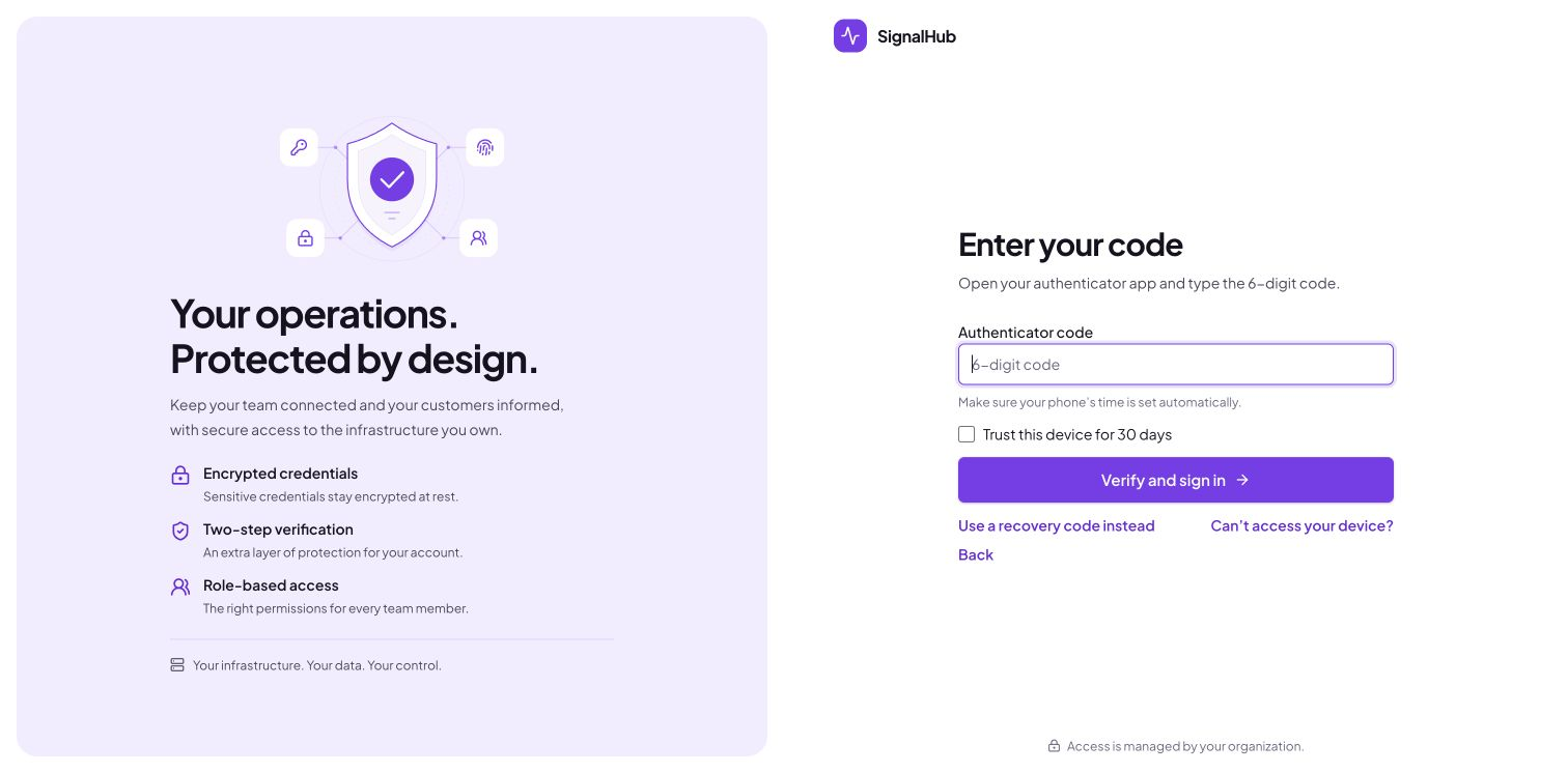 Two-step sign-in