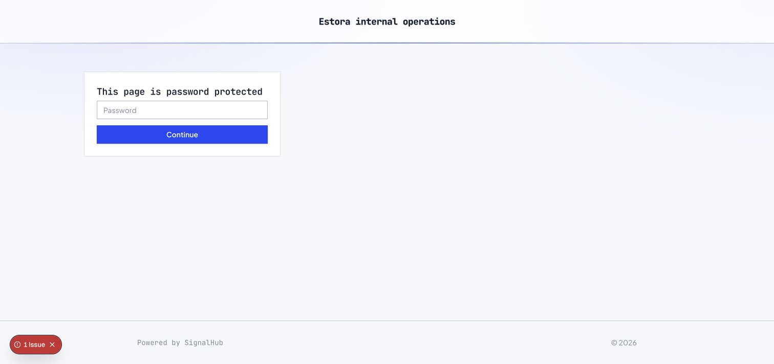 Password gate on a private page