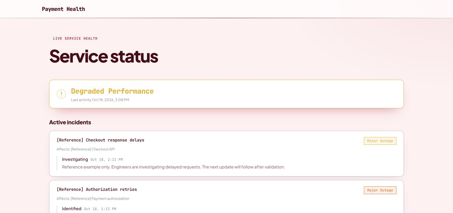 Public status page