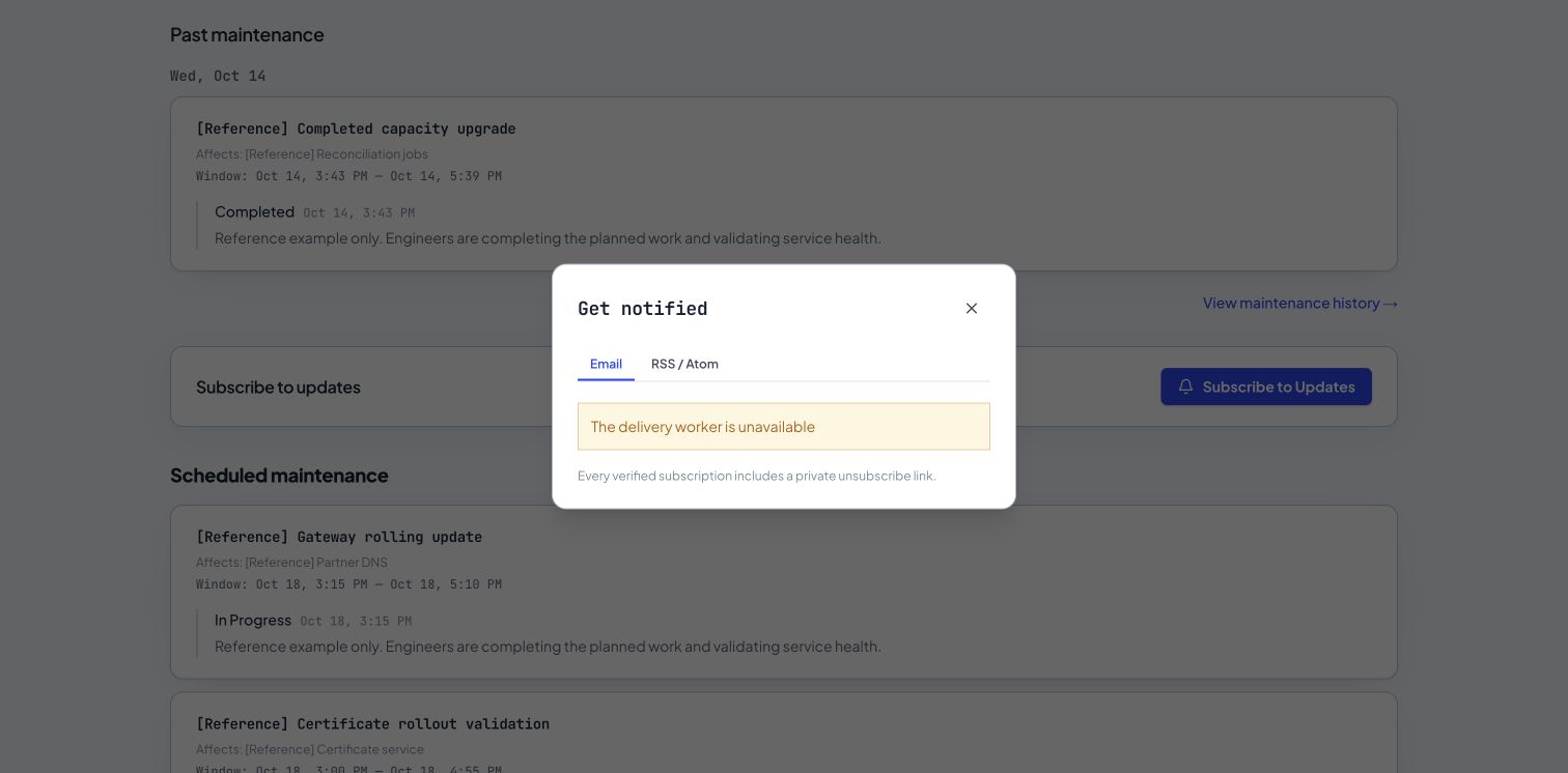 The public subscribe dialog